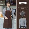 Logo Printed Waterproof Canvas Waist Apron for Milk Tea, Coffee Shop, Catering, Kitchen, Supermarket