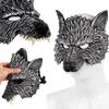 Funny Cosplay Party Costume Mask Black Silver Finish Werewolf Mask  Dress Up Prop