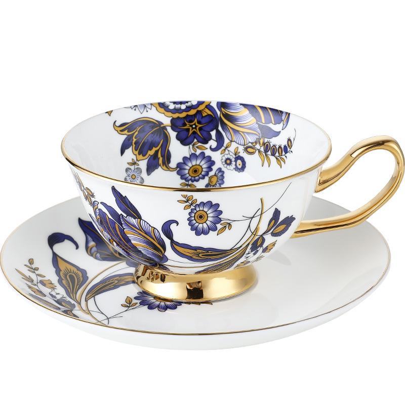 Coffee Cup Cup Saucer Cup Set Household Ceramic Bone China British Teacup Retro Light Luxury Gifts High Value