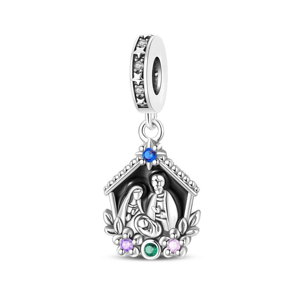 Family Boy Girl Charm Pendant Decorative Bead Jewelry Bracelet Accessories Copper