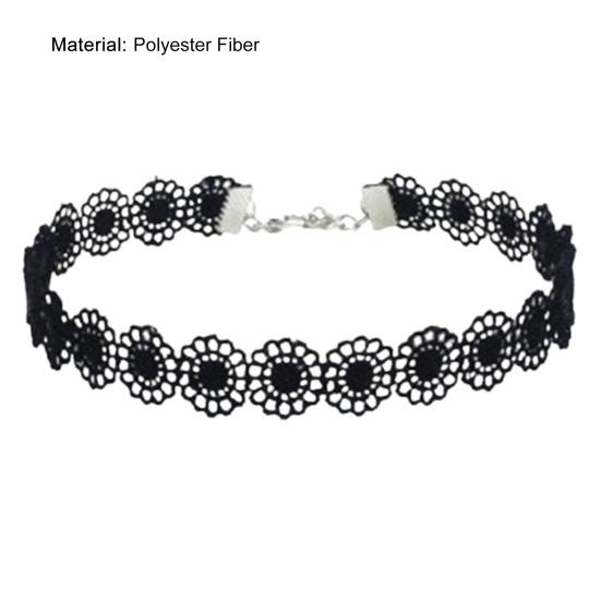 6Pcs Exquisite Lace Decor Choker Necklace Beautiful Elastic Polyester Women Choker for Party