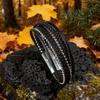 1pc Unique Multi-layer PU Leather Bracelet, Men's Silver Bead Wristband, Perfect Birthday Gift for Men's  Enthusiasts