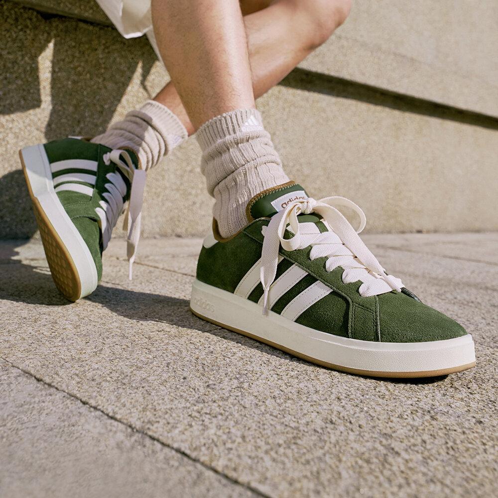 Adidas Grand Court Base 00s Suede Low top Skateboard Shoes Unisex Gree 42