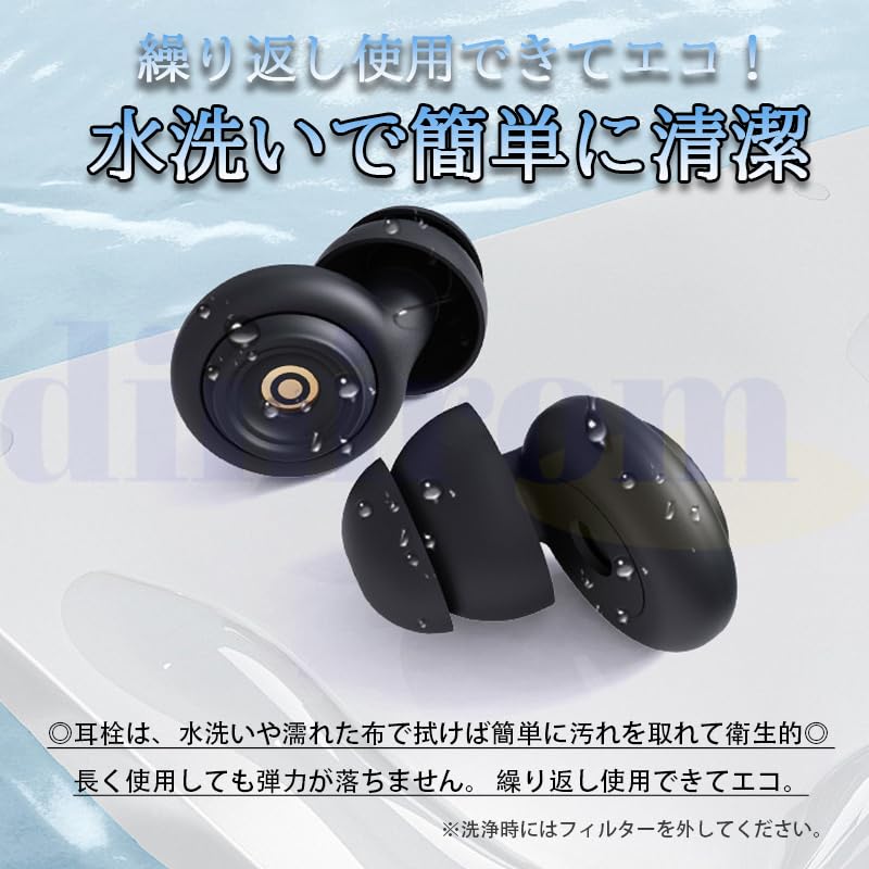 Earplugs for 50dB Sound Noise Comfortable Silicone Noise for and Includes Storage Pouch One Size Fits Sleeping, Blocking, Washable, Cancelling,