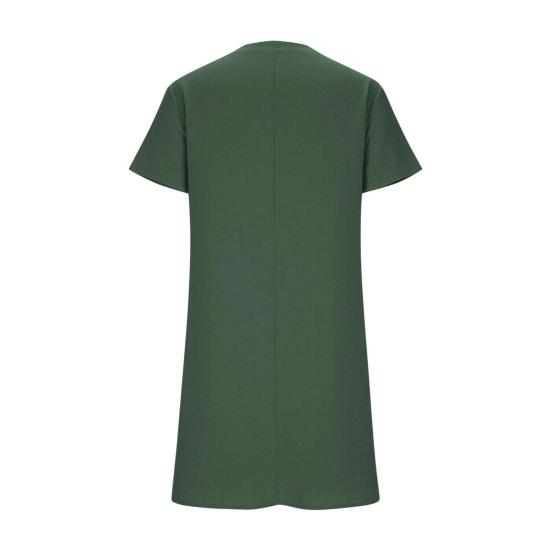 Summer Cotton Linen Dress for Women Casual Short Sleeve V Neck Mini T-Shirt Dress Loose A-line Short Sundress