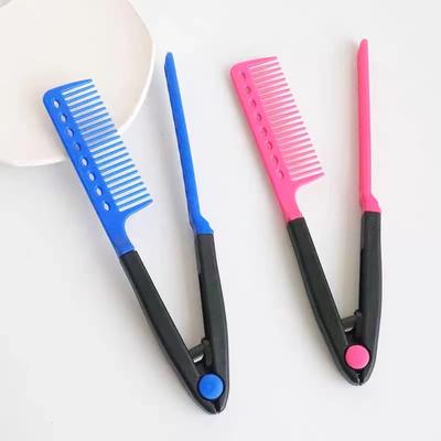 1pcs V Shaped Straight Hair Comb Plastic Detangle Hair Styling Comb Folding DIY Hair Straightener Salon Hair Styling Tools