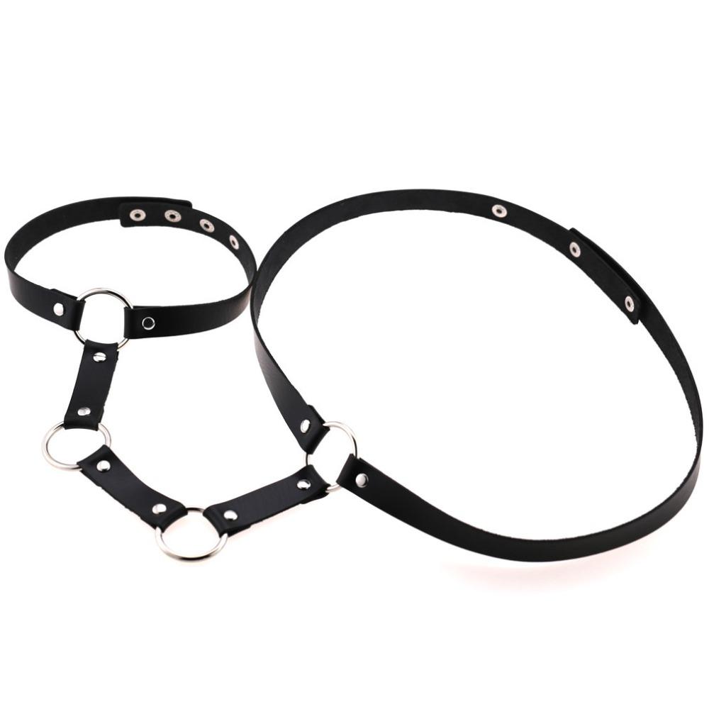 Vegan Leather Body Harness Sword Belt Cage Gothic Accessories  Women  Men Punk Goth Fashion Jewelry Cosplay Festival Outfit
