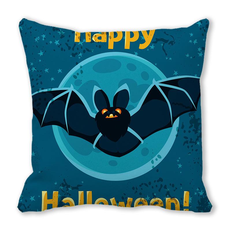 Home Decor Happy Halloween Cushion Cover Pumpkin Print Decorative Pillowcase Demon Cushion Cover 45x45cm Funda De Almohada