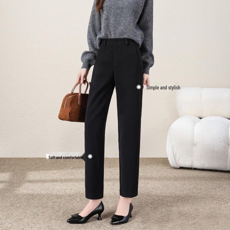 Handu Yishe Women's Cropped Straight-Leg Trousers