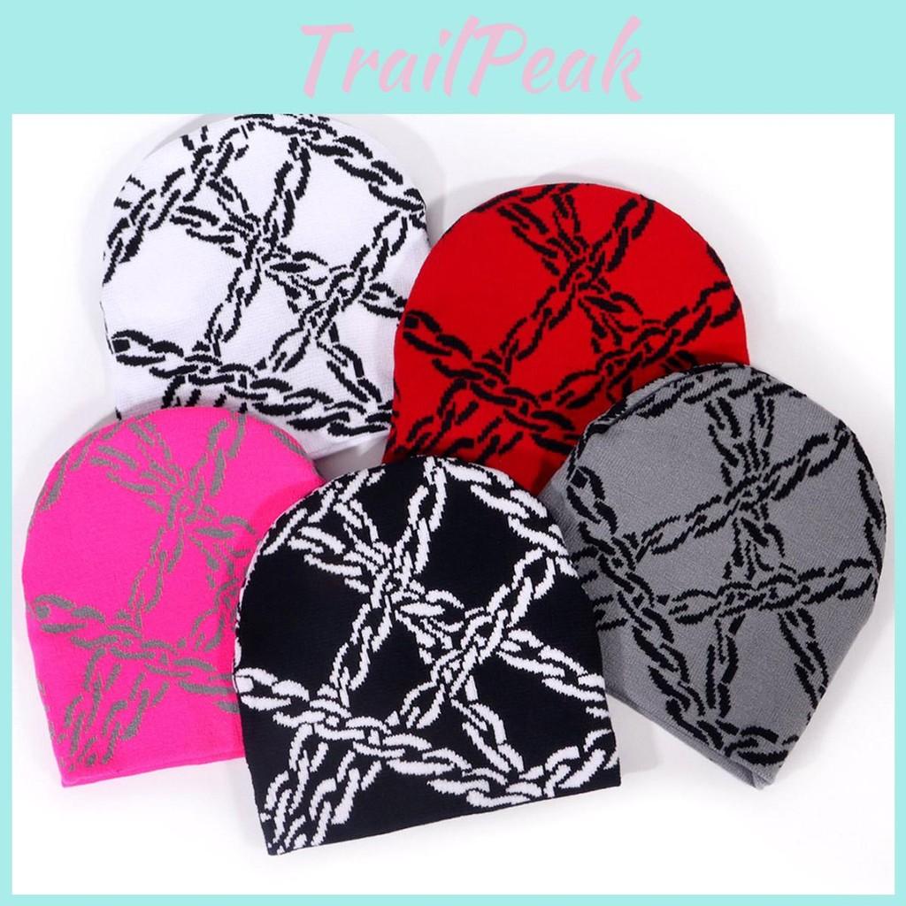Acrylic Style Street Knit Hat For Men And Women With Letter Chain Embellishments