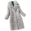 Faux Fur Coat Long Sleeve Thick Winter Plush Autumn Turn Down Collar Office
