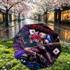 Custom Name Personalized Harley Quinn Print Umbrella, Auto Open Close, 8‑Rib Sturdy Frame, Commute Camping Hiking Use, Birthday Gift