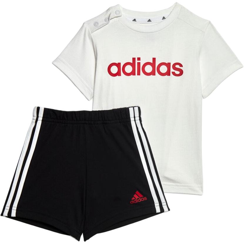 

New Adidas Kids Matching Sets White/Light Scarlet/Black Infant And Toddler HR5890 104