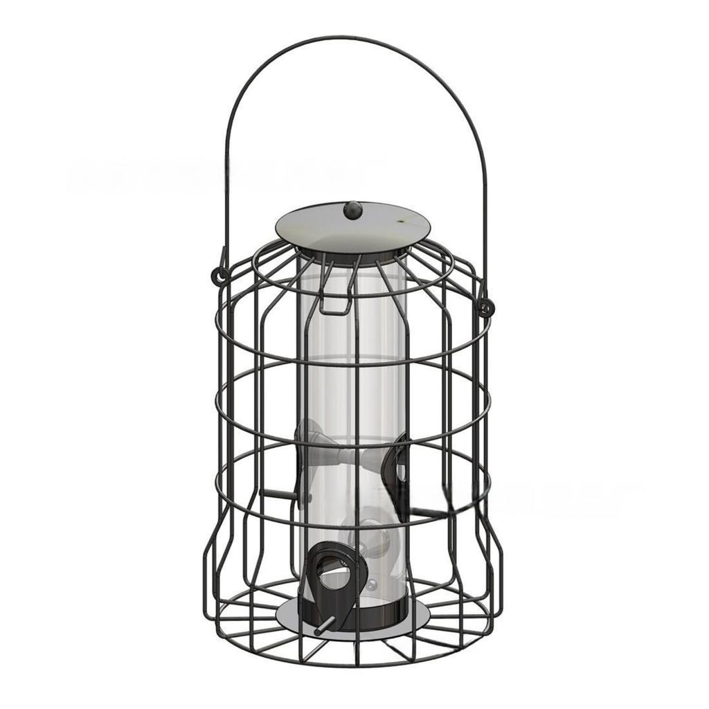 COZENTA Bird Feeder Feeding Stand Small Bird Bulbul Repellent Feeding Container Outdoor (Black Black)