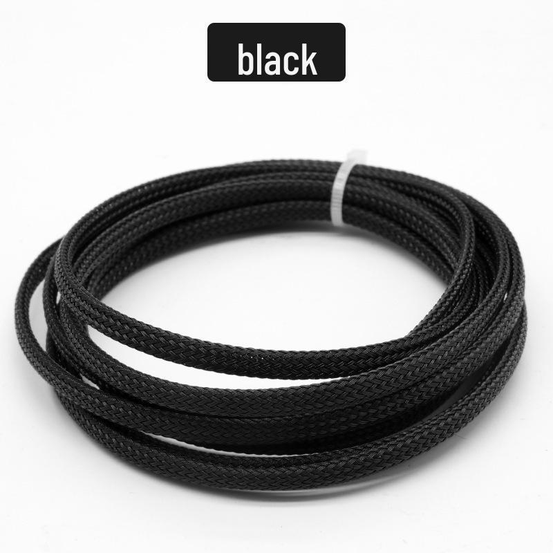 PET Braided Expandable 3mm Snakeskin Mesh Audio Cable Sleeve, Nylon Shockproof, 5 Meters