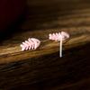 Bioceramic Heart Fishbone Mini Stud Earrings For Women Allergy Prevention Piercing Ear Hole Jewelry