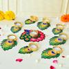 Mor Pankh Diya, Decorative Peacock Tealight Candle Holder Stand - 9 Piece