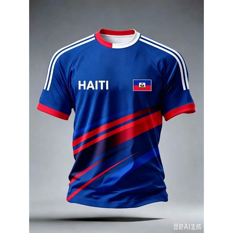 Football Jersey Men's Crew Neck Sportswear with Print Casual & Training Tops Tees
