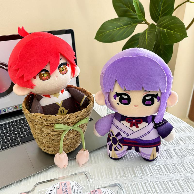 Cartoon Genshin Impact Tartaglia Kaeya Diluc Venti Xiao Klee Stuffed Figure Wanderer Furina Lyney Lynette Doll Cute Stuffed Toy