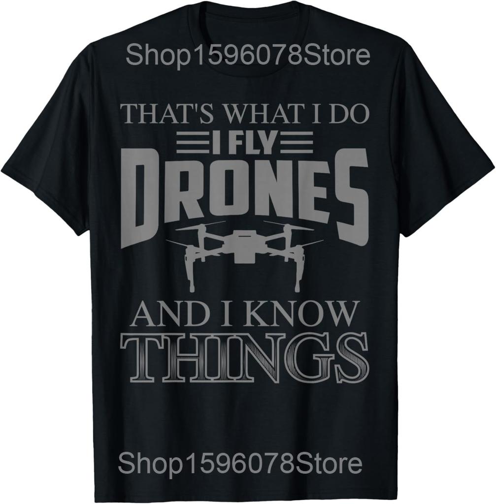 The Drone Father Funny Pilot Dad Apparel Before Drone T Shirts Men Streetwear Tee Shirt Short Sleeve Unisex Loose Clothing