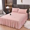 3Pcs Skin Friendly Bed Skirts Full Set Thick Raised Lace Bed Sheets Non Slip Covers for Tatami Mats