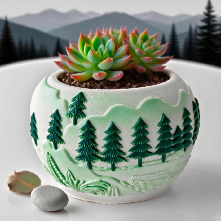 Multifunktionale Silikon-Handgefertigte Form Kleiner Zugmuster Blumentopf-Formen Geeignet für Harzschmuck Pflanzgefäße Projekte