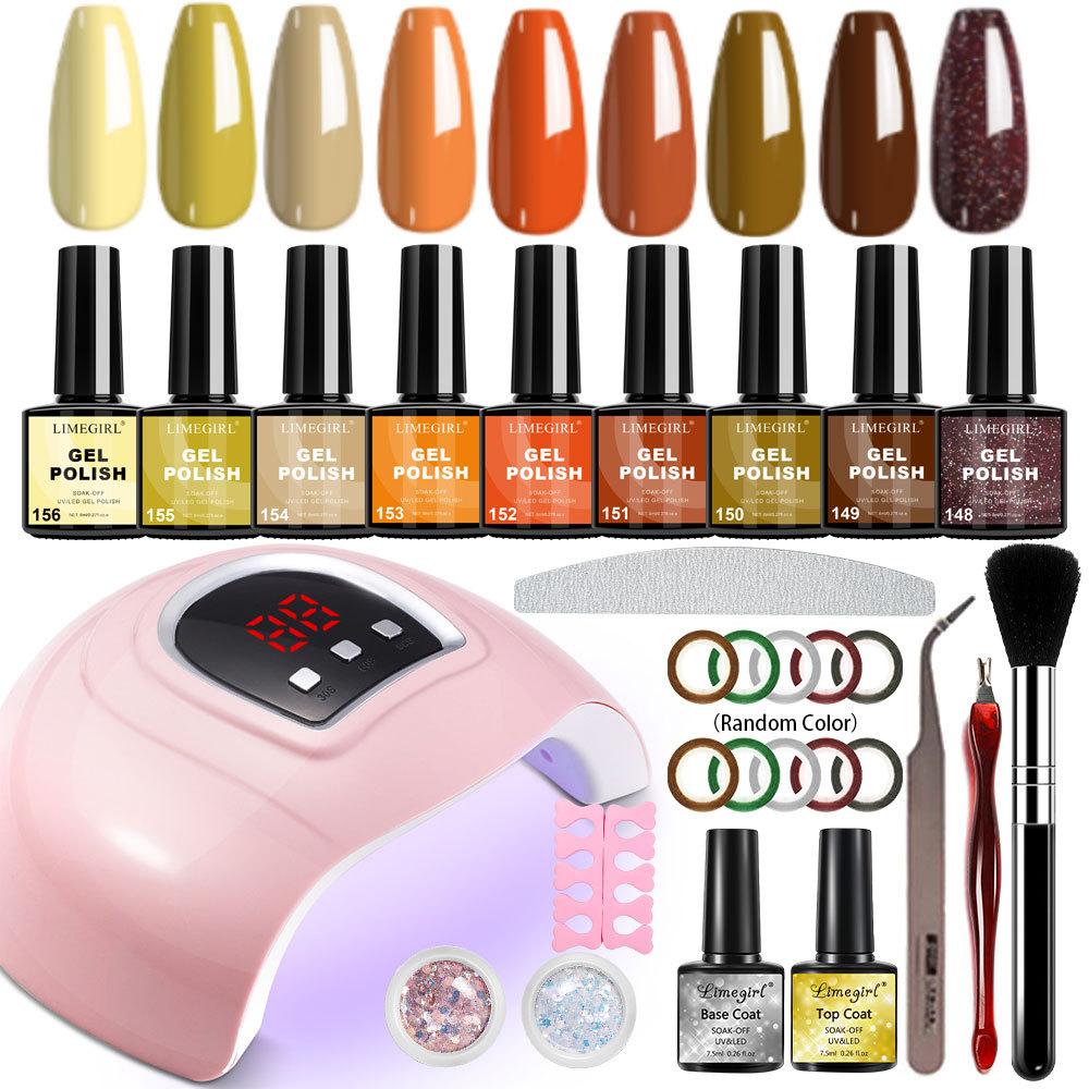54W USB LED Nail Lamp, Smart Timer, No Blackening, UV Gel Nail Polish Curing Lamp, Fast Dry Light