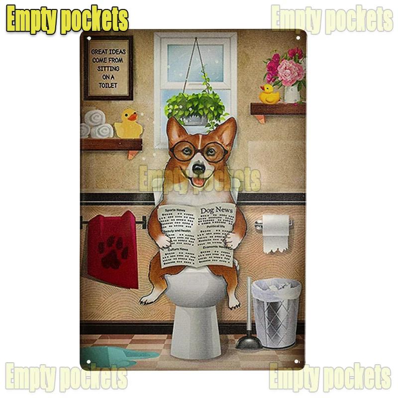 Vintage Pet Dog Corgi Tin Sign Plates for Pet Shop Bedroom Living Room cafe Kitchen metal wall art Decor Gift for Dog Lover