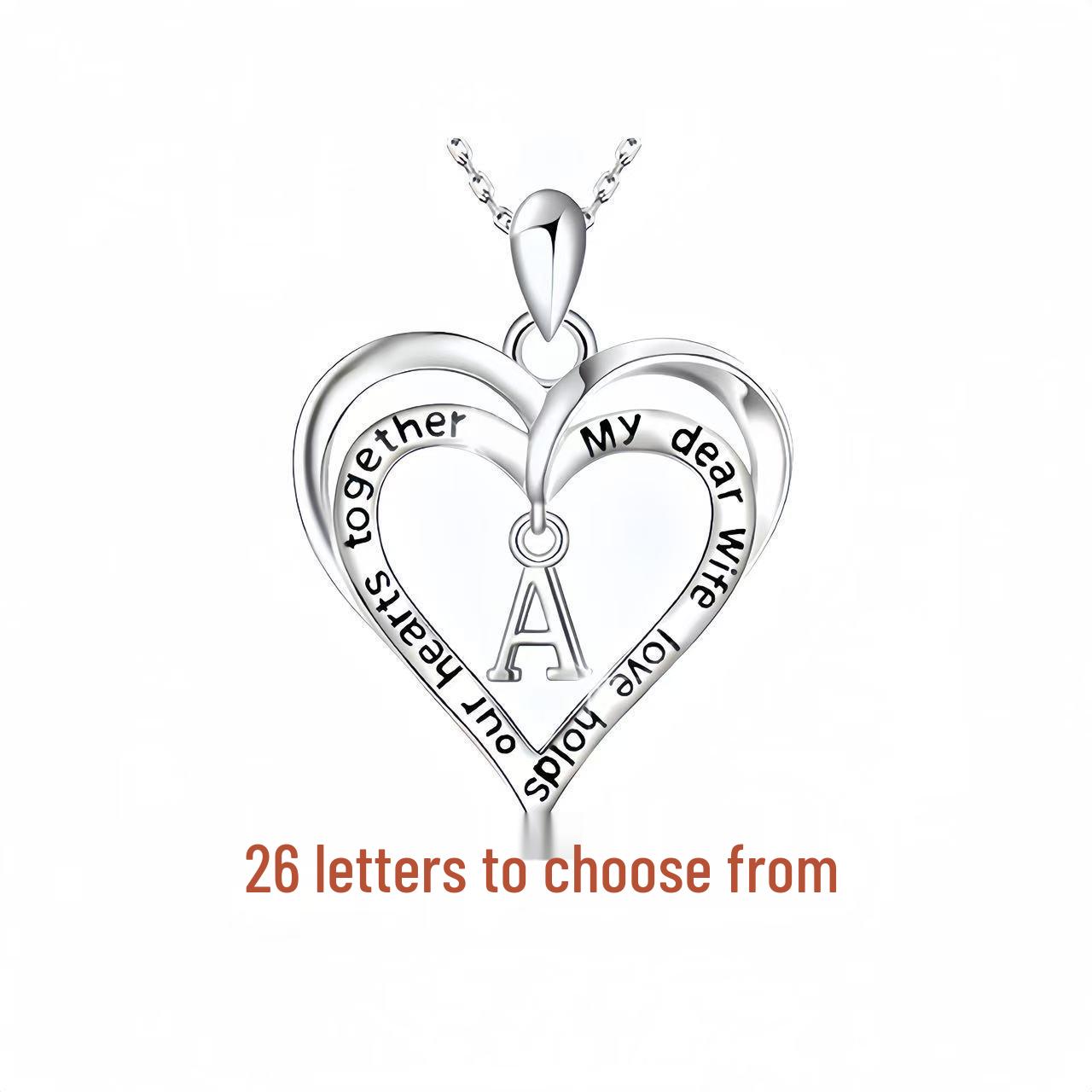 

Ожерелье с подвеской в виде сердца - Европейский и американский стиль, дизайн с 26 буквами, ювелирные изделия высокого класса, идеальный праздничный подарок R