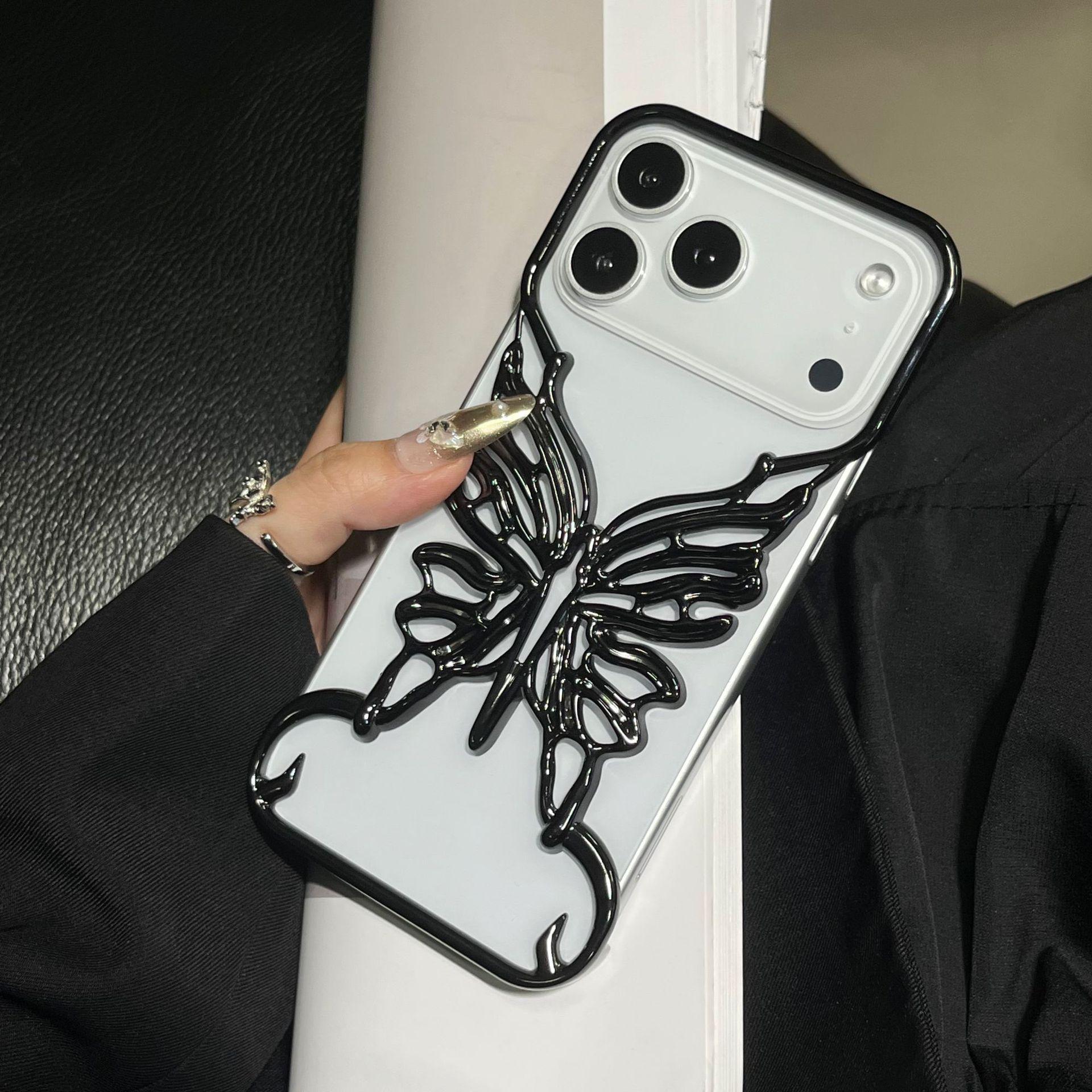 iPhone 17 Pro Max Butterfly Case: Electroplated, Borderless, Matte, Heat-Dissipating, Soft, Fits Apple 16 iPhone 16 Pro