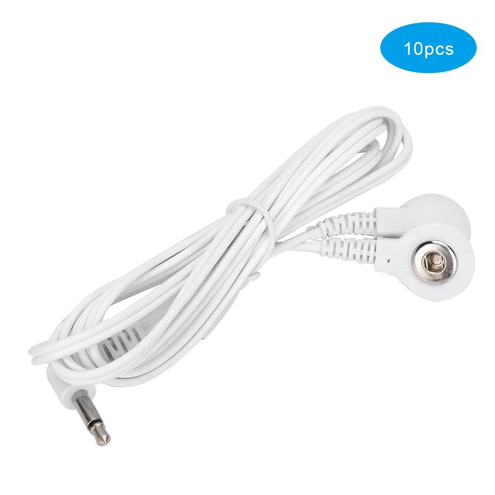10 Stück 3,5 mm Elektrode Kabel für TENS-Gerät Physiotherapie-Maschine (2 Knöpfe)