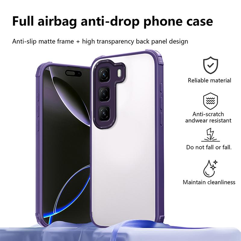 

Для Infinix Hot 50 Простий прозорий м який силіконовий бампер-чохол Для Infinix Hot 60 Pro Plus Ударостійка прозора задня кришка Hot 40i Hot 60I фіолетовий