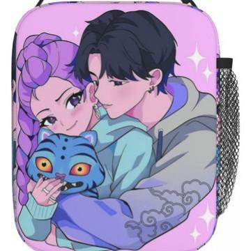 Temporada Escolar Animación de Dibujos Animados Bolsa de Almuerzo Niños Estampado Completo Bolsa Térmica Digital 3D Bolsa Portátil para Picnic al Aire Libre