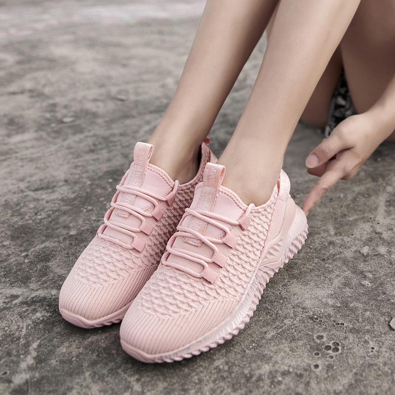 Hot Pink Women's Running Shoes Big Size 46 Breathable Socks Sneakers For Men Women Lightweight Walking Shoes Men's Sports Shoes