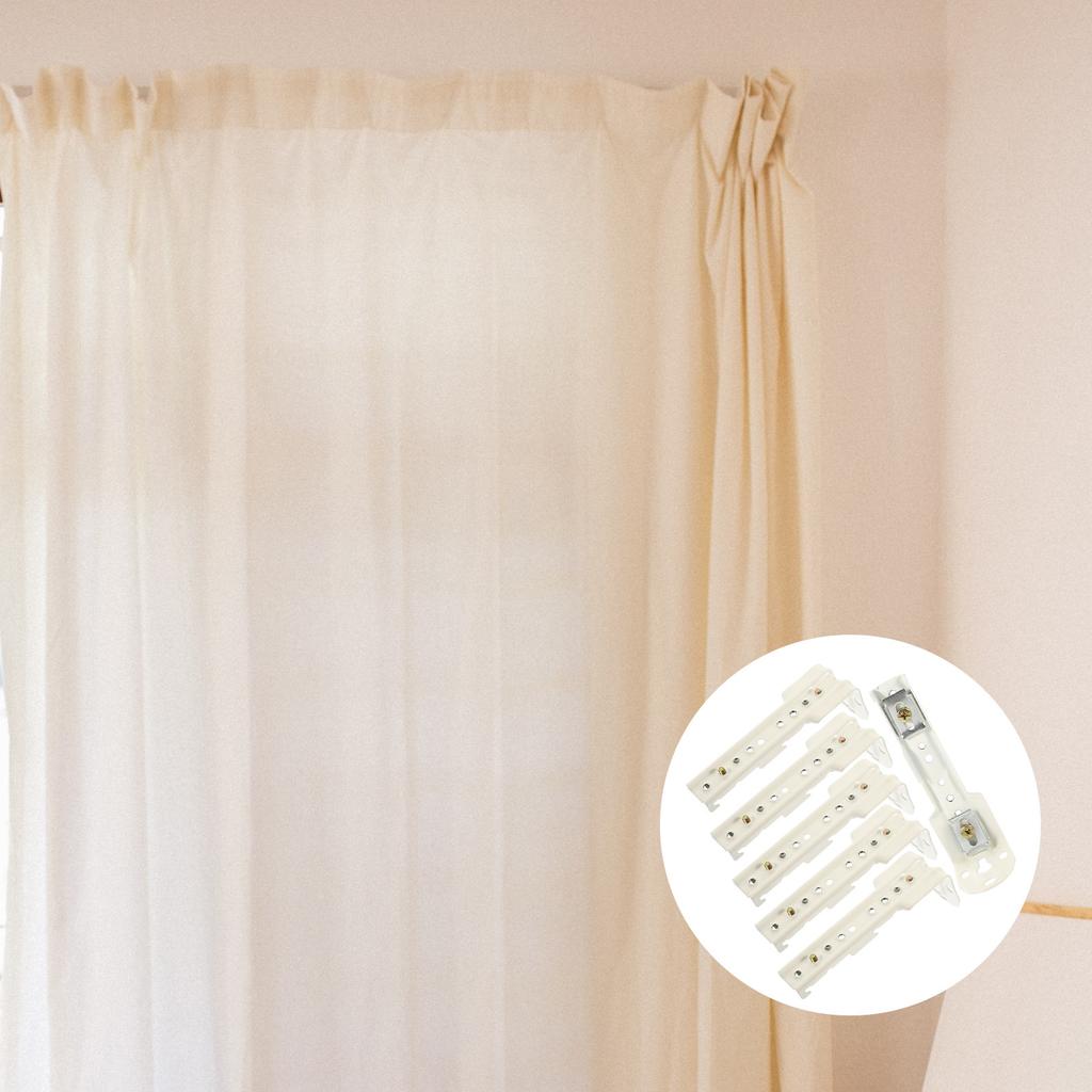 6Pcs Curtain Track Install Code Holder Premium Metal Wall Mount Brackets for Ceiling Track Curtains Residential Commercial