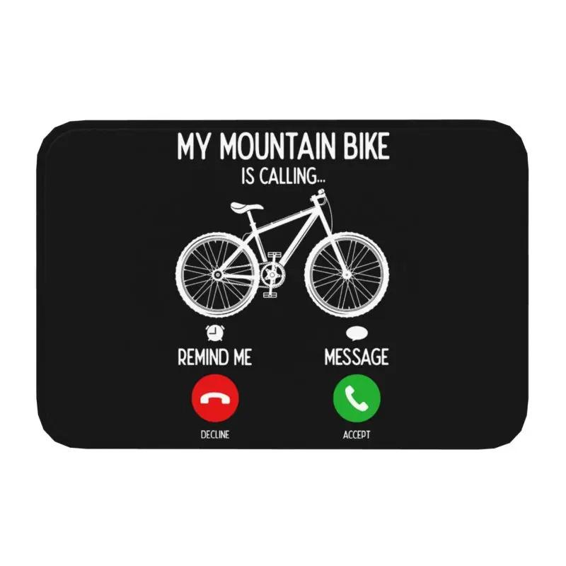 Personalized Bicycle Bike Riders Doormat Mat Anti-Slip Bicycling Cyclist MTB Mountain Biking Kitchen Bath Toilet Rug Carpet