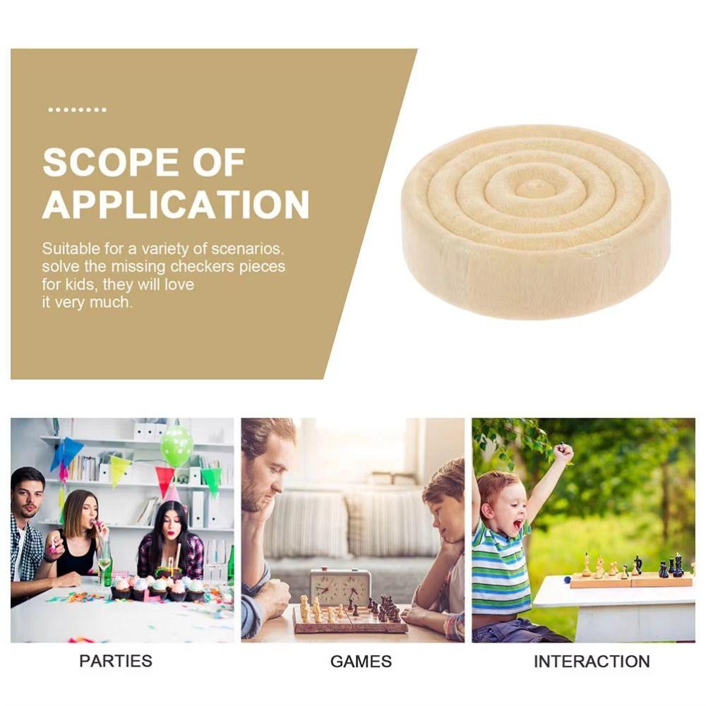 24Pcs/set International Chess Game Accessories Delicate Wooden Checker Pieces  Standard Tournamen