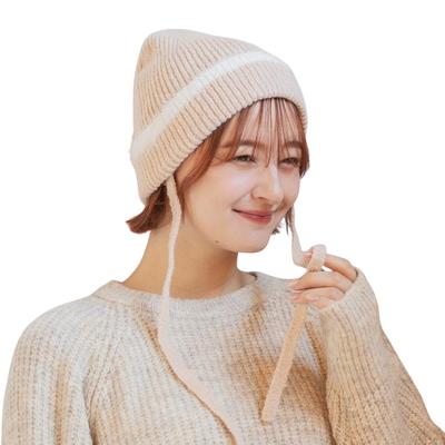 Gorro de malha ICHIYON para senhoras com fio felpudo, gorro de malha para proteção contra o frio [14+ PLUS] outono/inverno / 103866-141-100