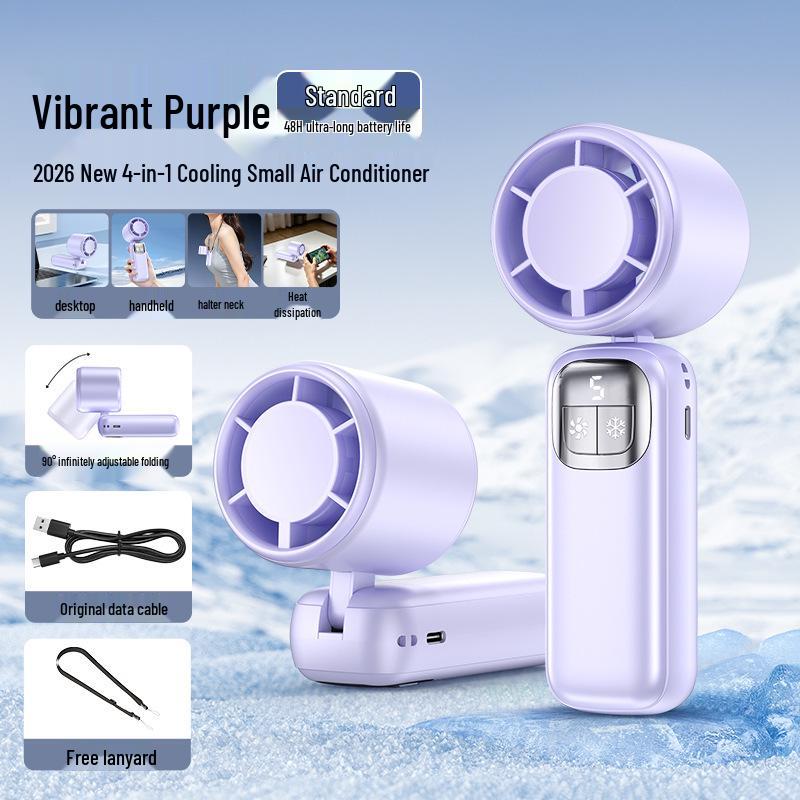 2026 Silent Mini Handheld Fan with Cooling Pack for Dorms 60*59.5*164mm