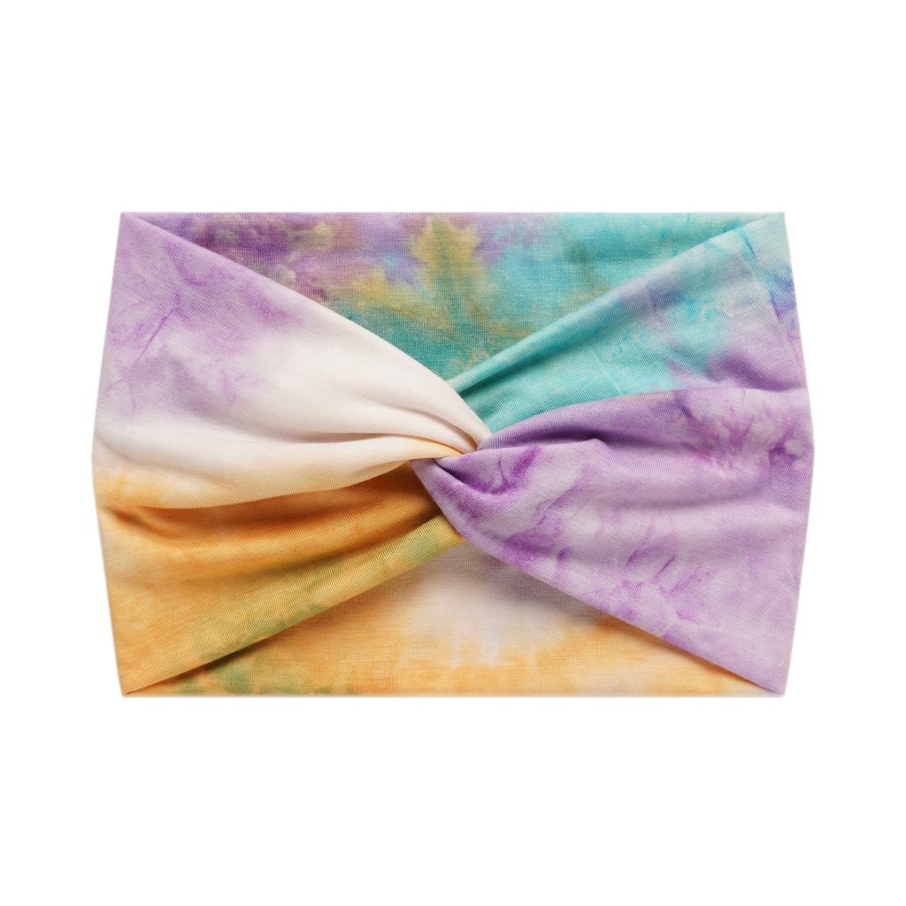 18Cm Print Cross Yoga Sports Headband Knotted Retro Cashew Wide Edge Tie Dye Headband Headscarf