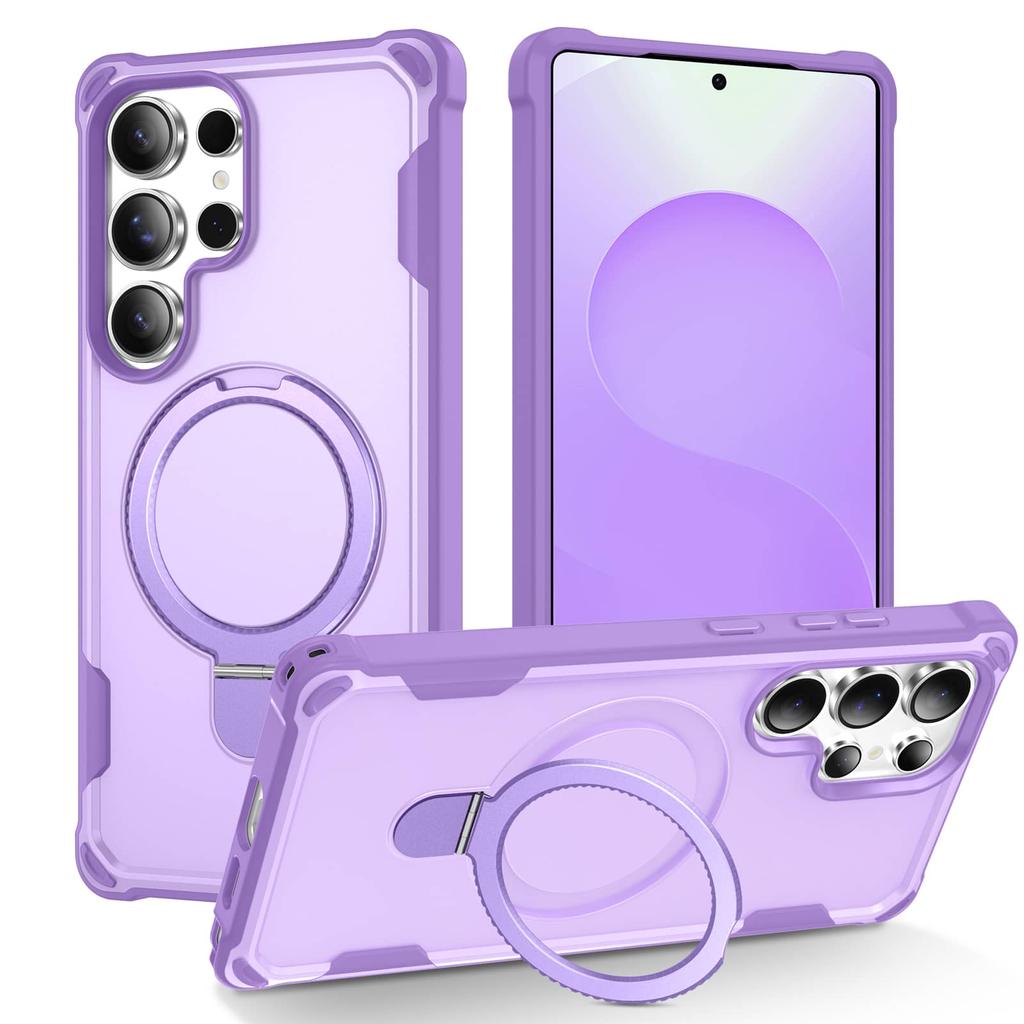 Magnetic Case For Samsung Galaxy S25 Ultra/S25/S24 Plus, MagSafe Charging Compatible Heavy Duty Shockproof Cover With Ring Stand