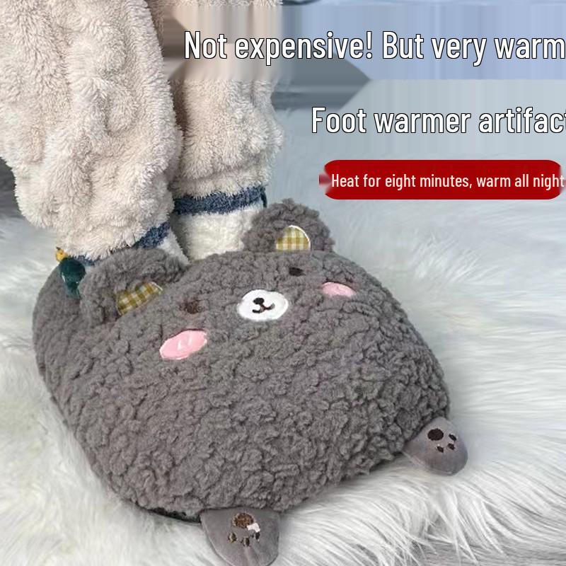 Vinteruppvärmd fotvärmardyna för flickor - Uppladdningsbar varmvattenflaska täcke