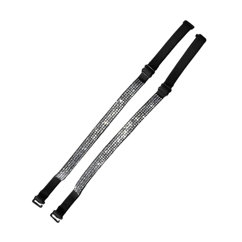 1 Pair Sparkling Rhinestone Bra Straps Replacement High Stretch Fabric Invisible Strap Rhinestone Bra Belts Crossbody Strap