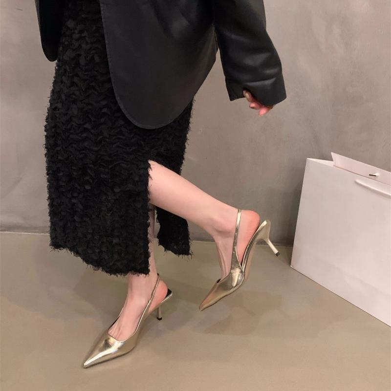 Fashion 2025 Women's Pointed Toe Hollow out High Heels Single Shoes Diamond Embellished Thin Heel Elegant Party Footwears