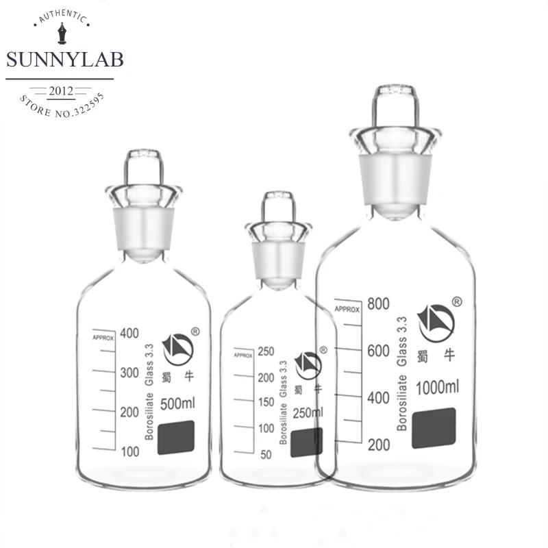 1pcs/lot Lab 250ml 500ml 1000ml Glass Sewage Bottle Glass Dissolved Oxygen Bottle 250ml