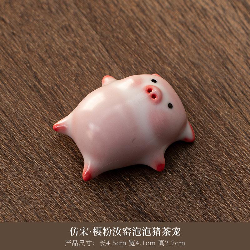 

New Ceramic Bubble Pig Tea Pet Cute High Temperature Resistant Safe for All Tea Sets Easy Clean Portable Tea Table Ornament Gift