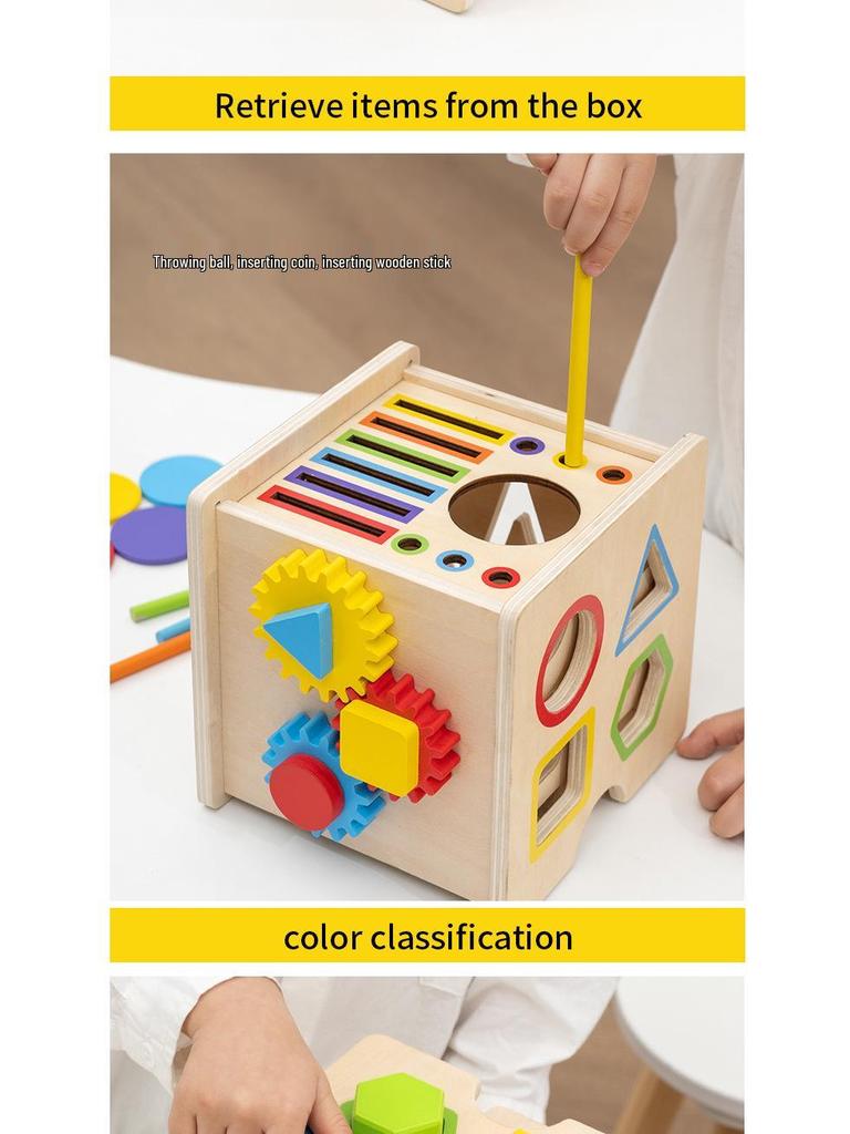 8-in-1 Montessori Early Education Toy: Shape & Color Matching, Ball & Coin Toss, Fine Motor Skills