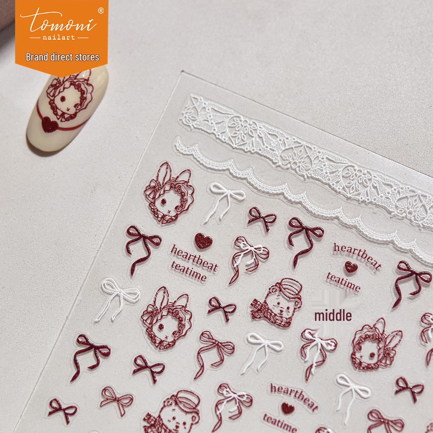

Tomoni Japanese Ballet Lace & Bow Nail Art Stickers - Thin, Tough, and Trendy
