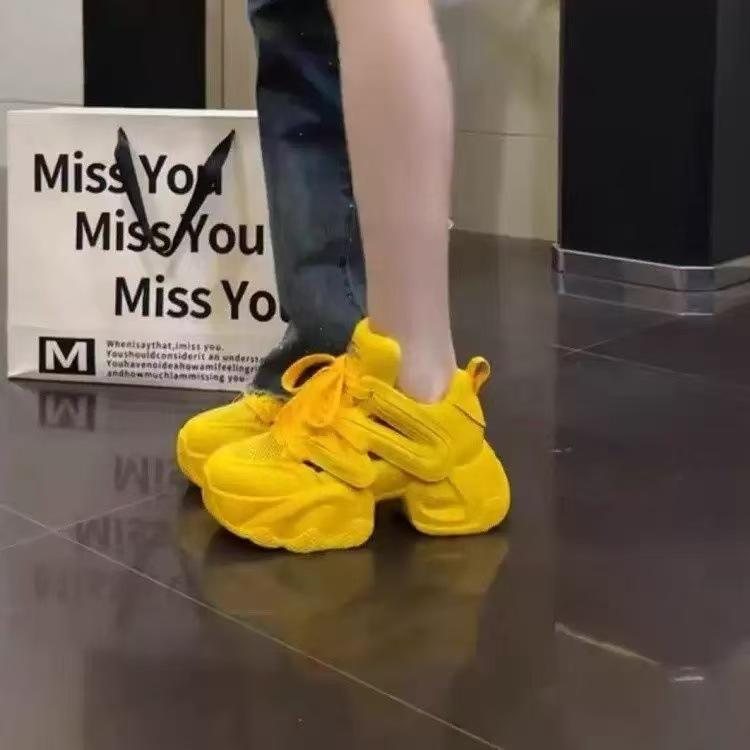 

Rainbow dad shoes women s autumn mesh breathable versatile dad shoes student sports and leisure shoes 40 жёлтый