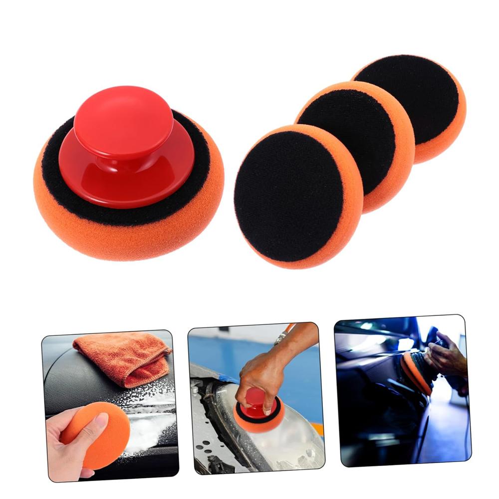 4 Inch Car Wax Applicator Pad Polishing Pad Sponge Car Clean Tool Microfiber Polishing Waxing Sponge Car House Maintenance Tool